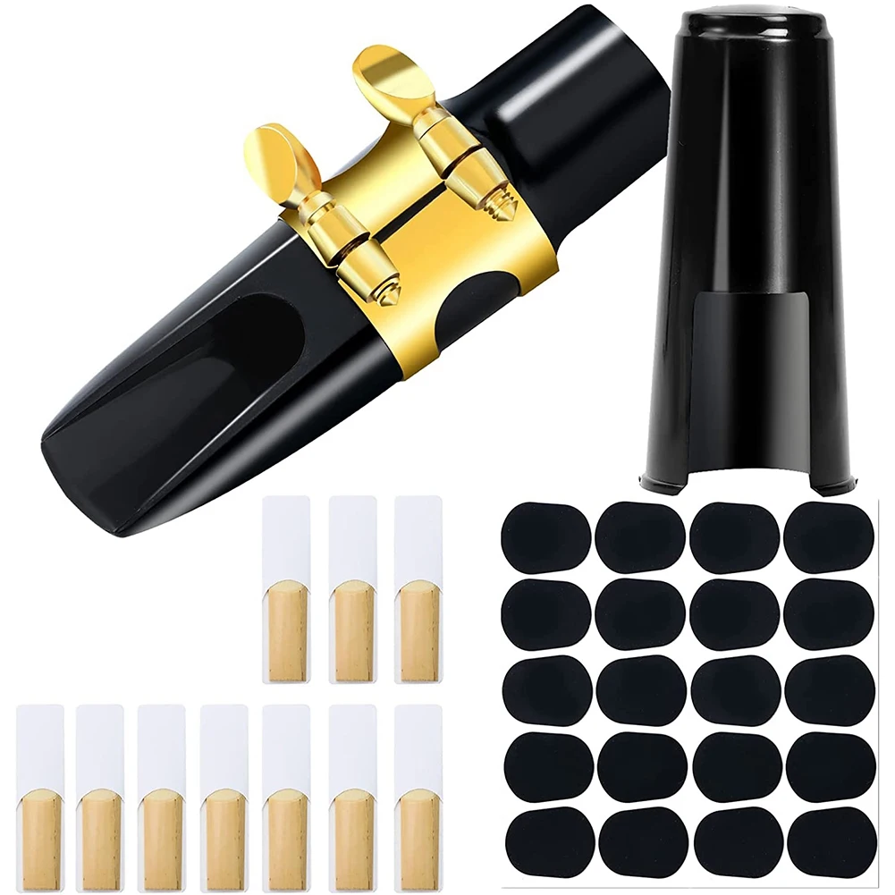 31 Pcs Alto Saxophone Mouthpiece Kit Includes Saxophone Mouthpiece with Metal Ligature,Saxophone Accessories