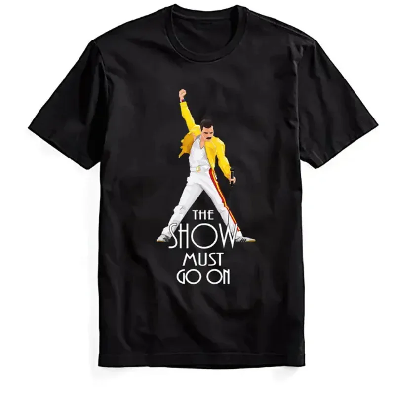 The Show Must Go on. Freddie Mercury Classic T-Shirt 100% Cotton O-Neck Summer Short Sleeve Casual Mens T-shirt Size S-3XL image 3