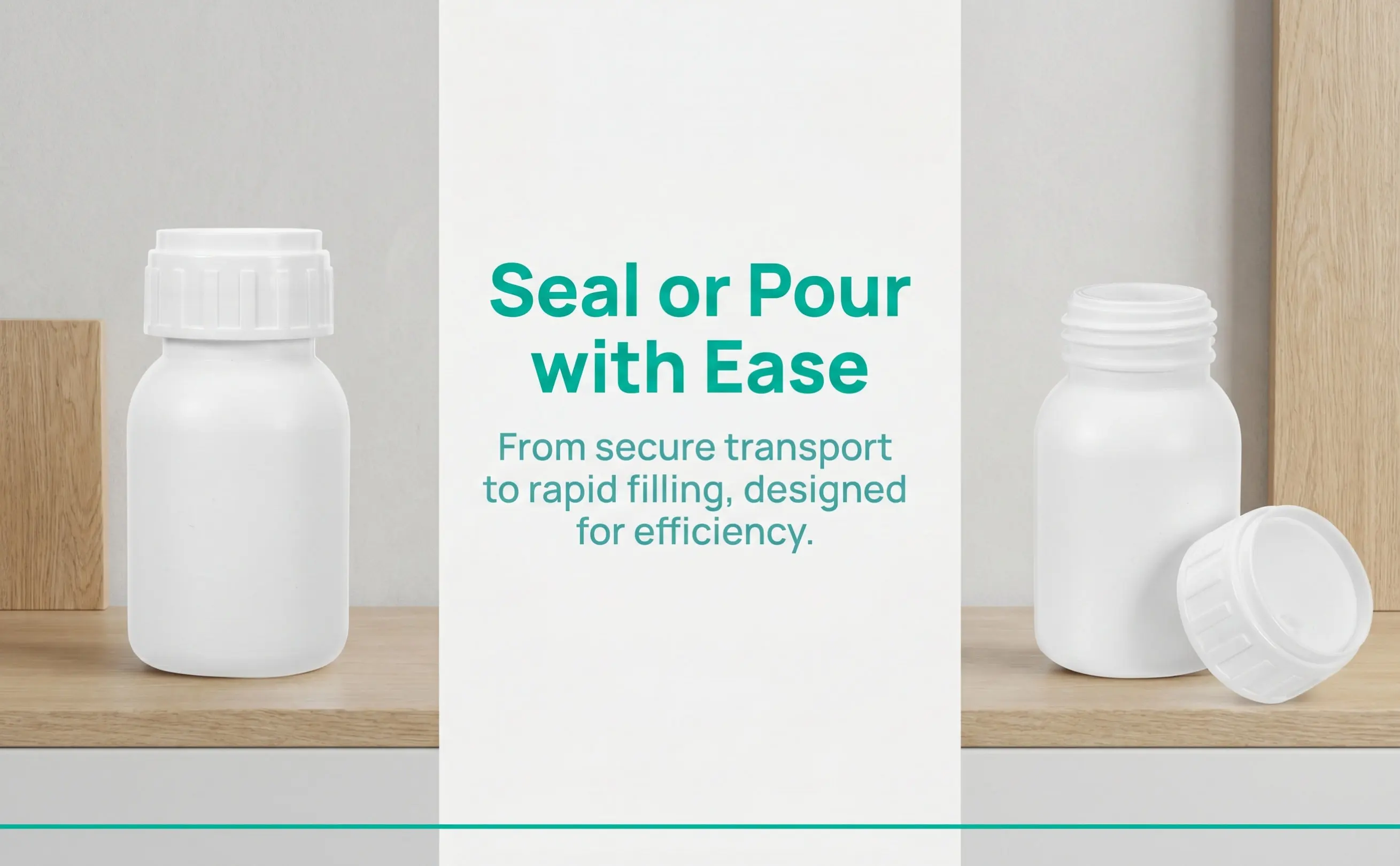 50Ml Fluorinated Thick Wall Hdpe Wide Mouth Lab Reagent Bottle Chemical Resistant Spillproof Screw Cap Sample Storage Bottle