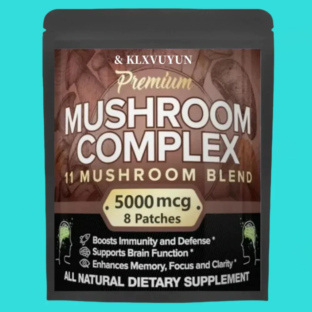 7 Blend Lions Mushroom Cordyceps, Chaga, Reishi, Turkey Tail, Maitake, Shiitake Supplement, Transdermal Patches Made In The Usa