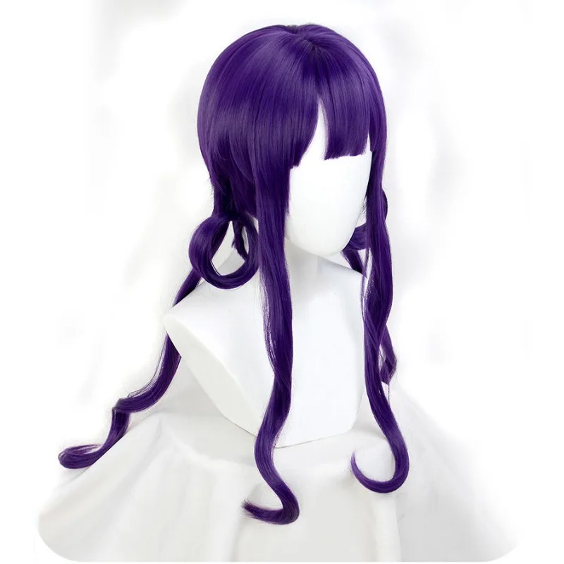 Halloween & Cos Convention Cosplay 2025 - Aoi Akane Purple Ringlet, Long Sideburns Styled Curly Hair Toilet-Bound Hanako-kun Wig