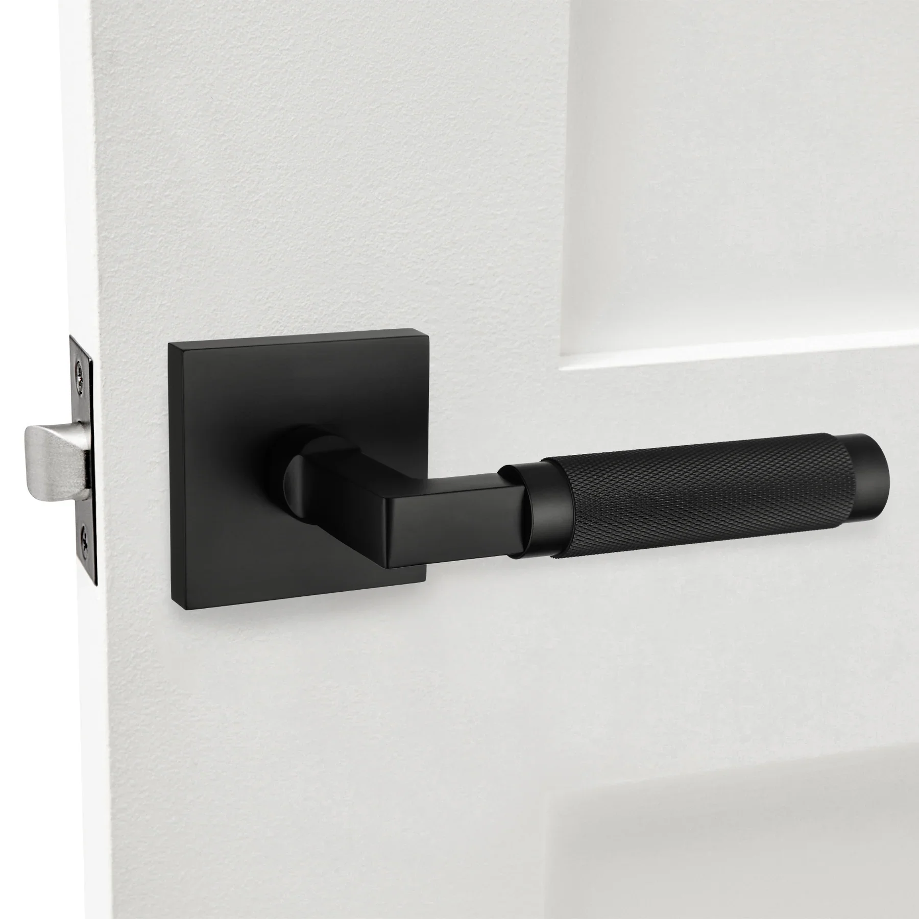 

Matt Black35-45mm Brass Door Lock Handles Popular Gold Interior Entry Bathroom Home Privacy Passage Dummy Knurled Aluminium Door