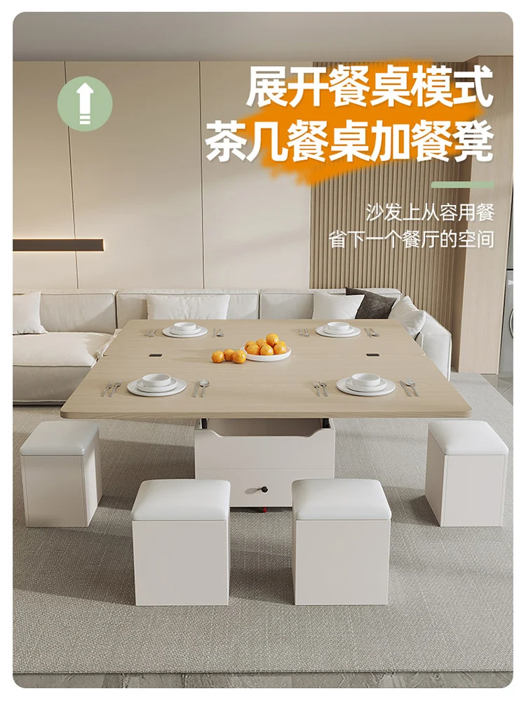 Lifting coffee table dining table worktable multi-functional integrated foldable modern simplicity