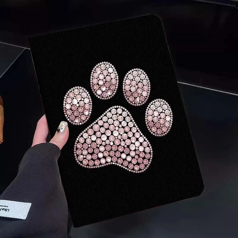 

Cartoon Pink Paw Diamond Gift Tablet Case For Huawei Honor MatePad MediaPad Air 5 6 7 11 V6 V7 V8 V9 X9 X8 T10 T10s C5e T5