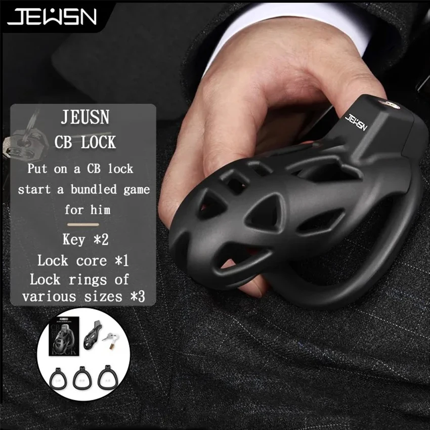 Jeusn Male Chastity Cage Sex Toys Discreet Sissy Femboy Chastity Cock Cage Device Penis Rings Male With 3 Size Men\'s Adult Goods