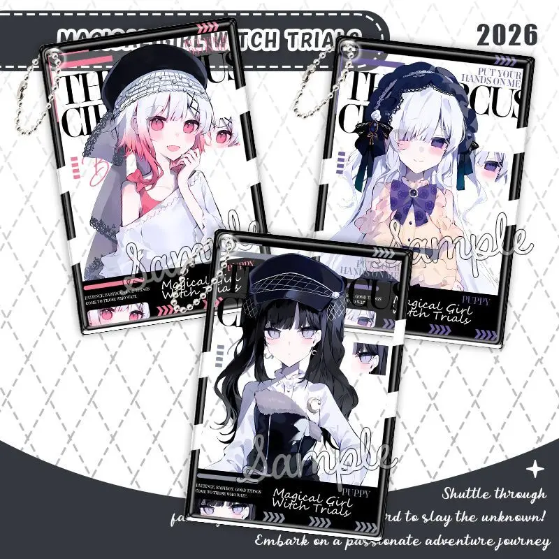 Llavero de acrílico transparente con diseño de chica mágica y juicio de brujas, con colgantes de Nanoka Kurobe, Ema Sakuraba y Anan Natsume