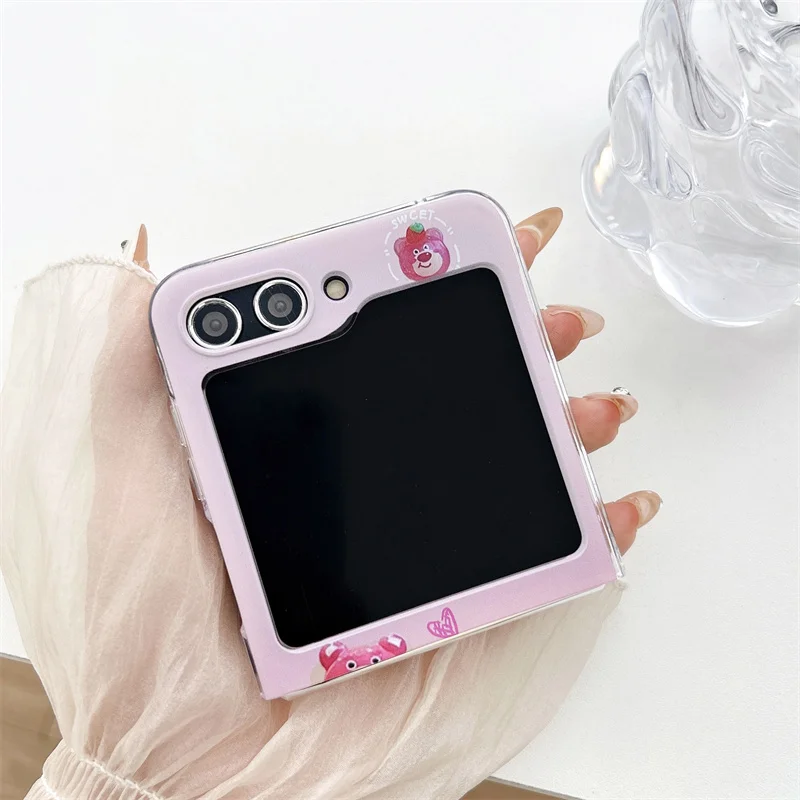 Disney Toy Story süße Lotso Handyhülle für Samsung Lip 3 Z Flip 4 Z Flip 5 Z Fold 3 4 5 Zfold 4 Cartoon Erdbeere schöne Hartschale