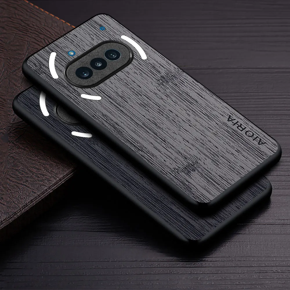 Hülle für Nothing Phone 3a 3 Pro Funda Bambus-Holzmuster Leder-Handyhülle Luxus-Coque für Nothing Phone 3a Case Capa