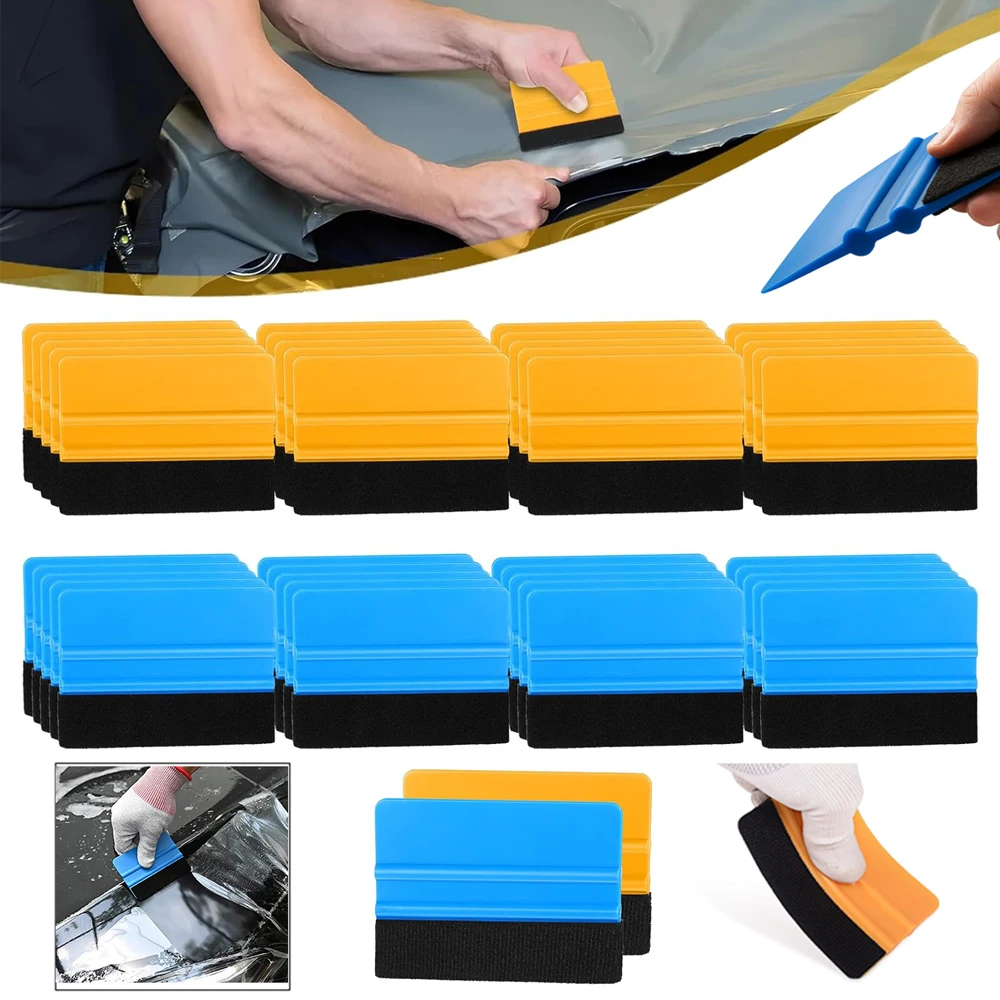 Upgraded Squeegee Smoothing Tools Car Vinyl Wrap Soft Felt Edge Vinyl Squeegee Scratch Free Scraper Decal Applicator 3-20Pcs
