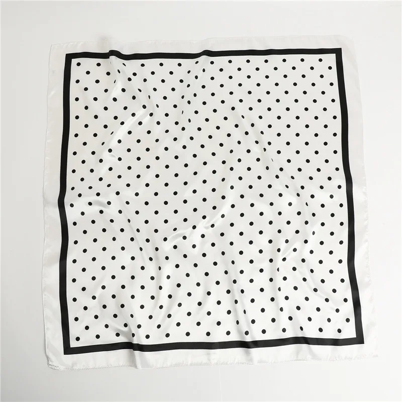 Polka Dot Kopftuch Seide Satin Hals Schal Für Frauen Drucken Hijab Schals Weibliche 90*90 cm Quadratische Tücher und Wraps Schals Für Dame – Detail 22