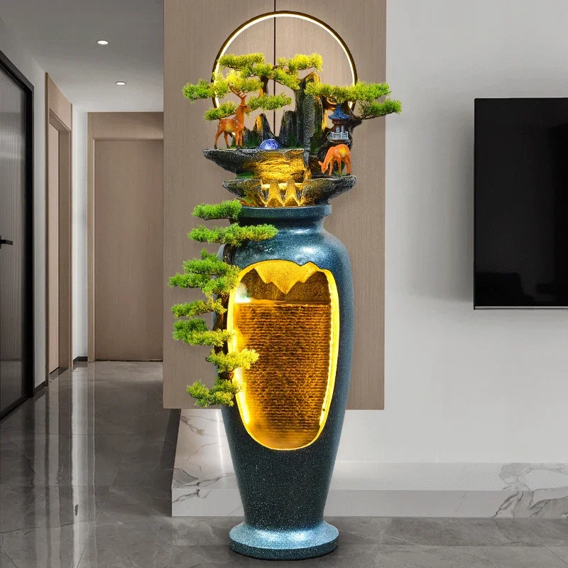 Ornaments: living room rockery circulation fountain water feature decorations landing