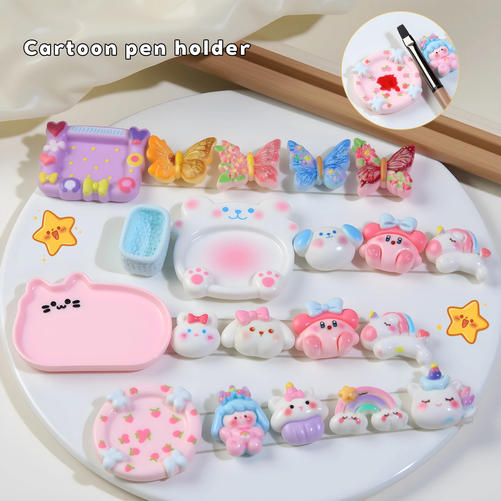 Ensemble de porte-stylos pour nail art, palette de couleurs macaron mignonnes, organisateur d'outils