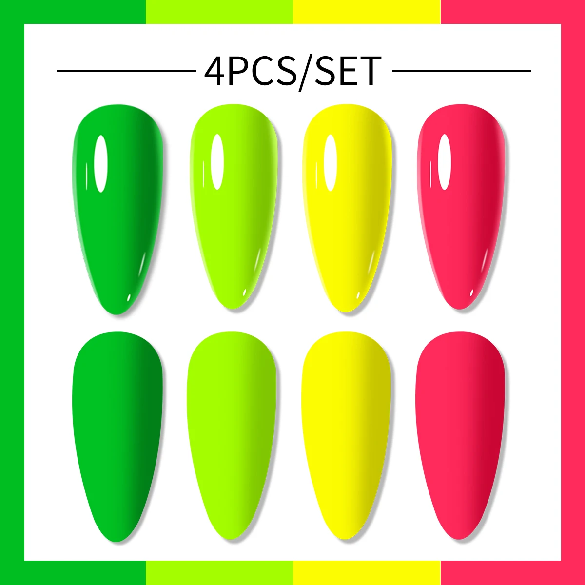 UV LEDジェルネイルポリッシュセット,シルバー,ゴールド,ピンク,半永久的,4個