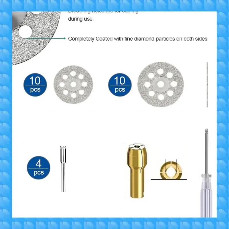 

ETRT Cutting Wheel Set Compatible With Rotary Tool With 1/8 Inch Shank, 545 Diamond Cut-Off Wheel , HSS Saw Blade