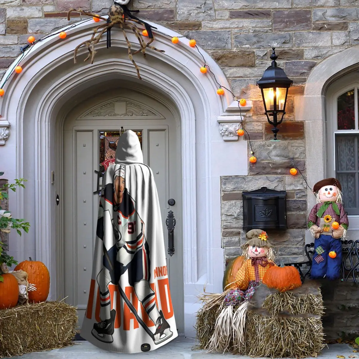 كونور ماك ديفيد 97 لمحبي إدمونتون أويلرز عباءة طويلة بقلنسوة الساحرة زي القرون الوسطى التأثيري كيب الهالوين مصاص دماء الكبار للجنسين