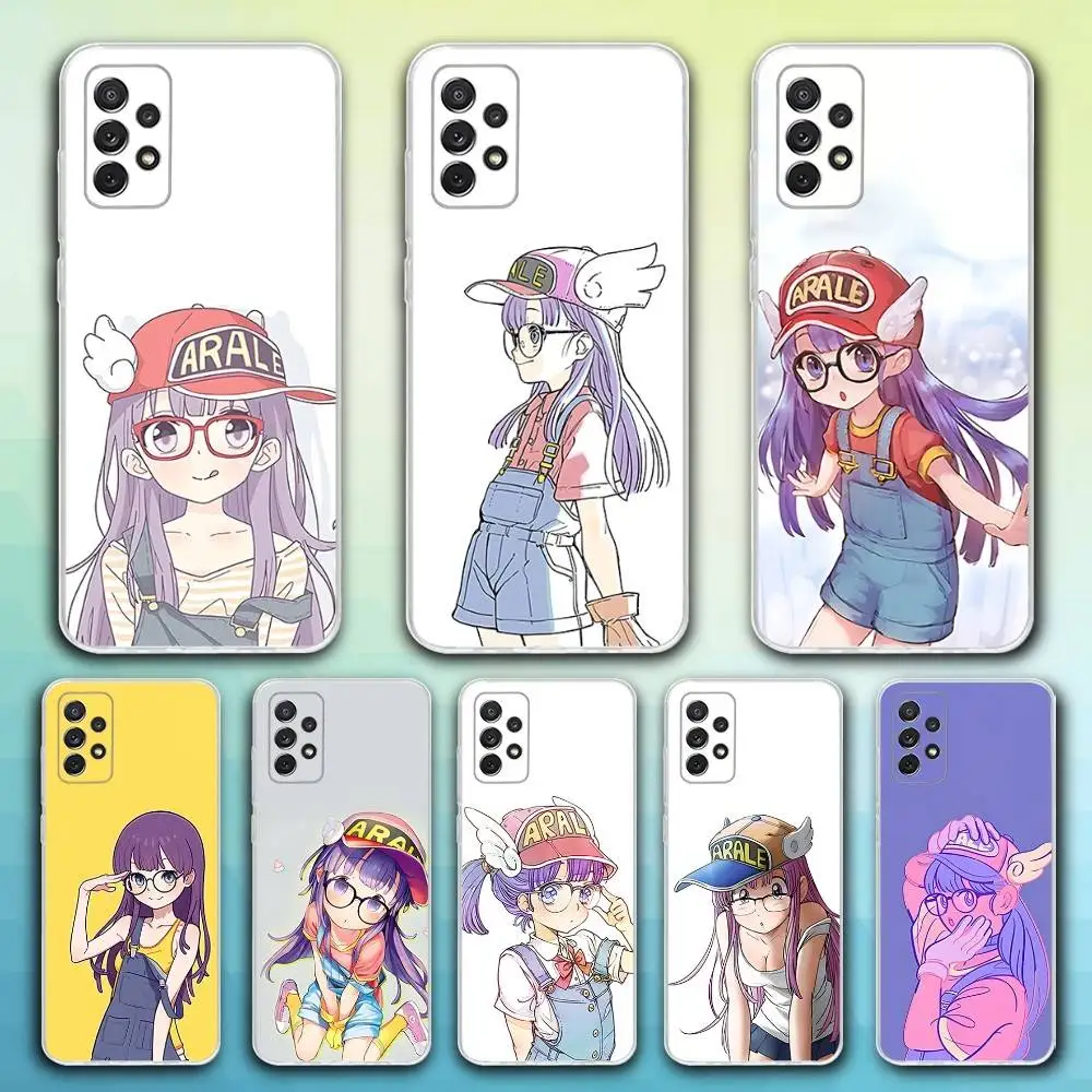 

A-Arale Anime Norimaki Phone Case For Samsung S30,23,21,22,20, FE lite,S10,9,8,7 PIus Note20ultra Soft Transparent