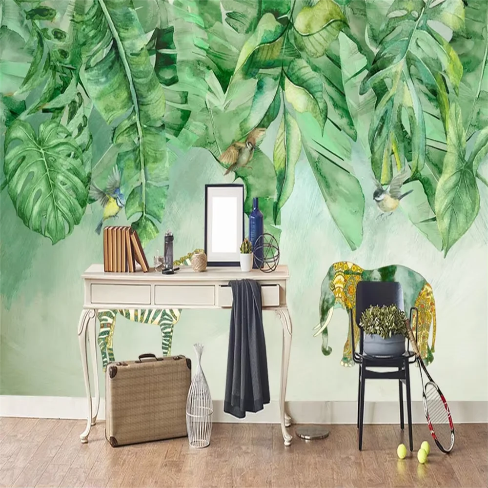 Custom 3d animal zebra wallpaper mural Nordic minimalist tropical plants bedroom living room TV background home decoration