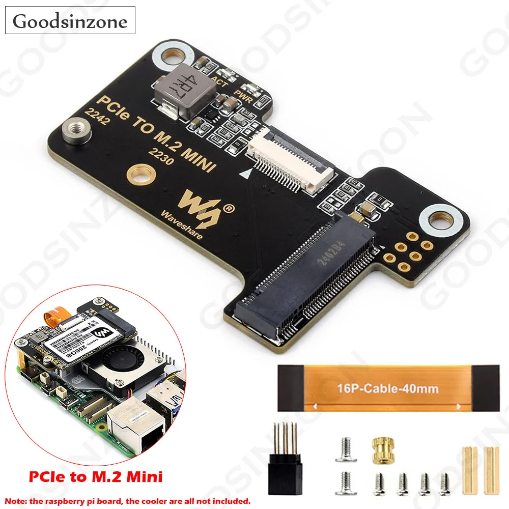 

PCIe to M.2 Mini Adapter Module for Raspberry Pi 5, Support 2230/2242 M.2 SSD | Gen2 and Gen3, PI5 SSD HAT Board