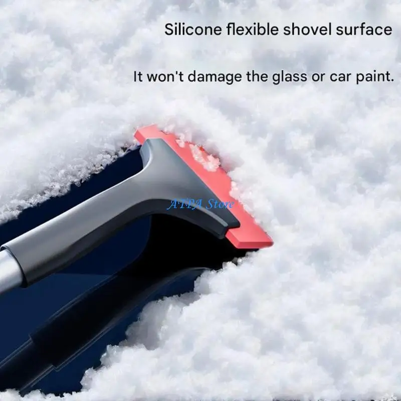 U13C Extendable Windshield Wipe Scraper Snow Shovel Windscreen Ice Scraper Car Ice Remover Window Removal Tool Portable