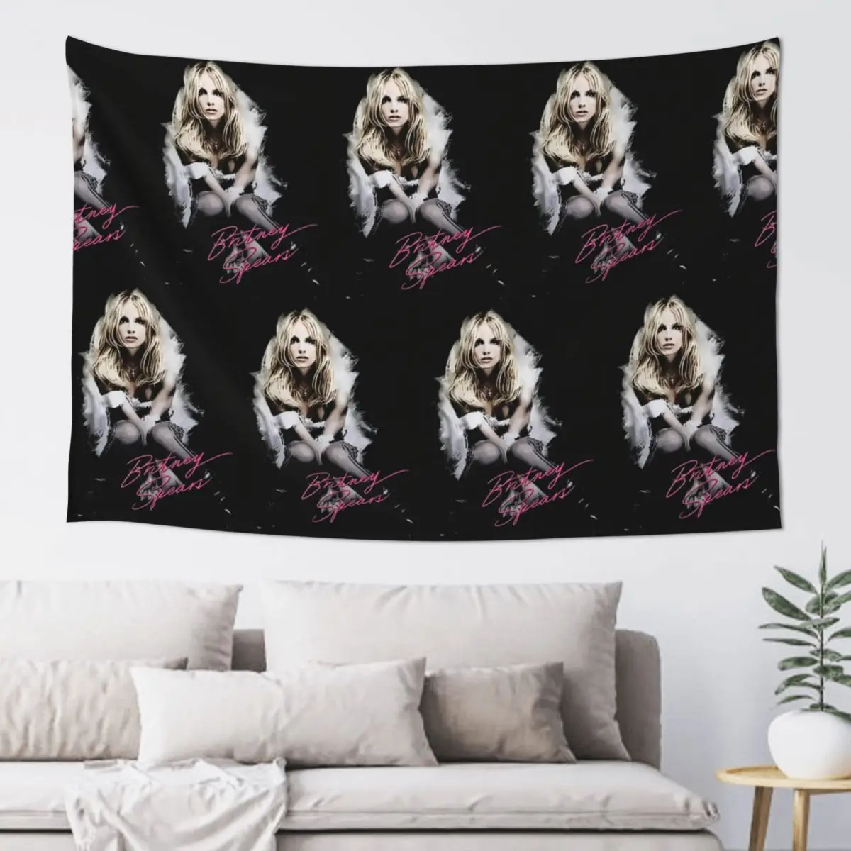 Britney Spears Iconic Catchphrase Merch Tapestry Funny Wall Hanging Aesthetic Home Decor Tapestries for Living Room Bedroom Dorm
