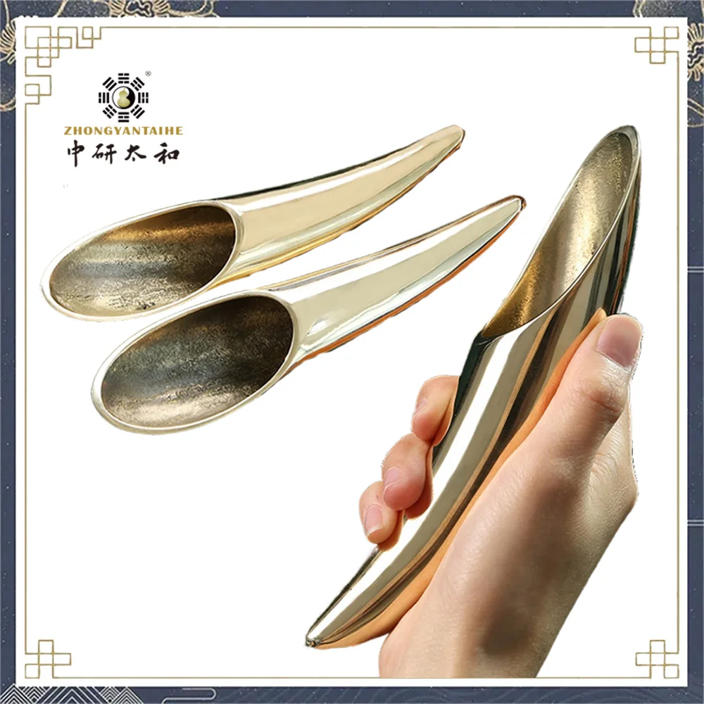 

ZHONGYAN TAIHE Hand Polished Brass Gua Sha Massager Tube Shaped Scraping Tool for Pain Relief & Relaxation