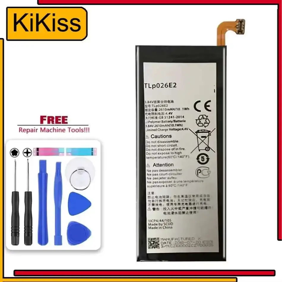 Аккумулятор для ALCATEL ONETOUCH IDOL 4 6055K TLp026E2 OT-6055 Idol4 6055B 6055H 6055U 6055Y TLP026E2 2610 мАч Аккумуляторы для мобильных телефонов