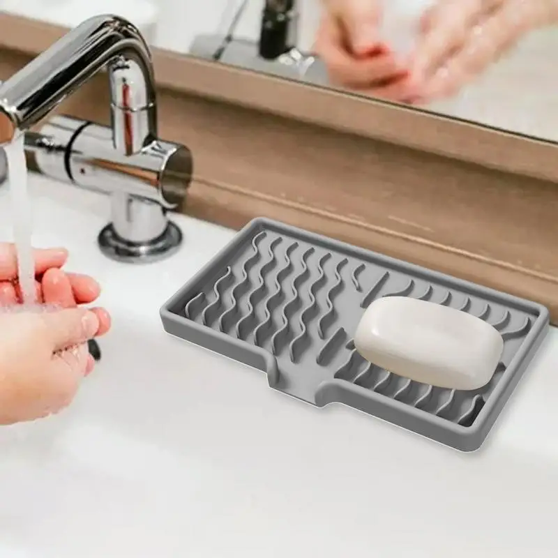 

Soap Dish For Shower Silicone Bar Soap Holder For Shower Self-Draining Non-slip Space-Saving Bathroom Organizer For Countertops