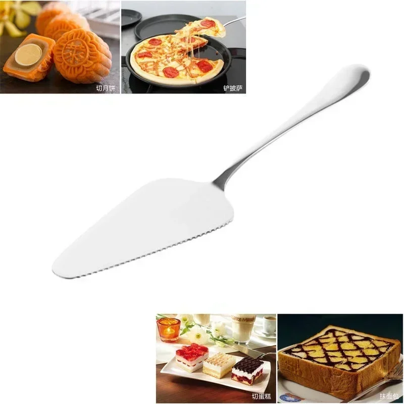 Stainless Steel Pizza Cheese Server Cake Shovel Integrated Cutting Knife Pie Divider Practical Household Baking Kitchen Tools