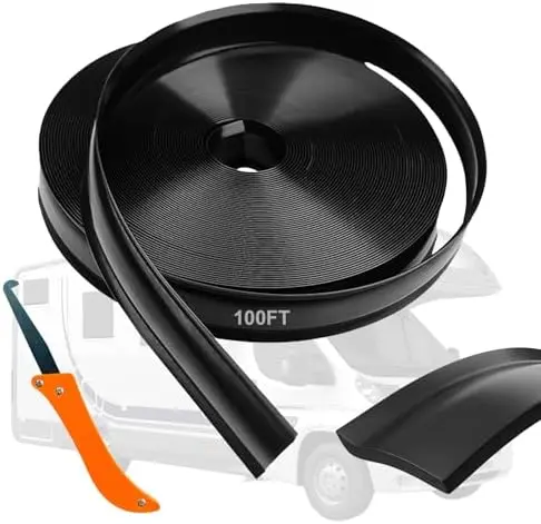 

Виниловый декоративный молдинг RV 1 дюйм x 100 футов – УФ-стойкая уплотнительная лента для экстерьера прицепов и кемперов со скребком для герметика