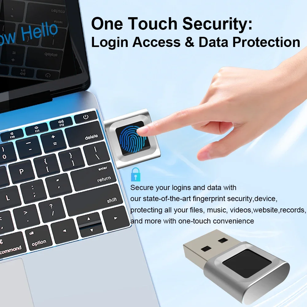 Windows Hello USB Fingerprint Reader Password-Free Login for Desktop & Laptop Windows 10/11 Compatible