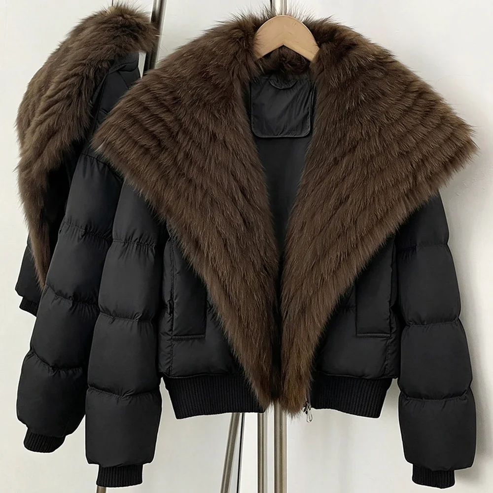 OFTBUY New Winter Clothing Female Duck Down Jacket Women Natural Fur Coat Short Warm Fashion Casual Fur Collar Puffer Outerwear
