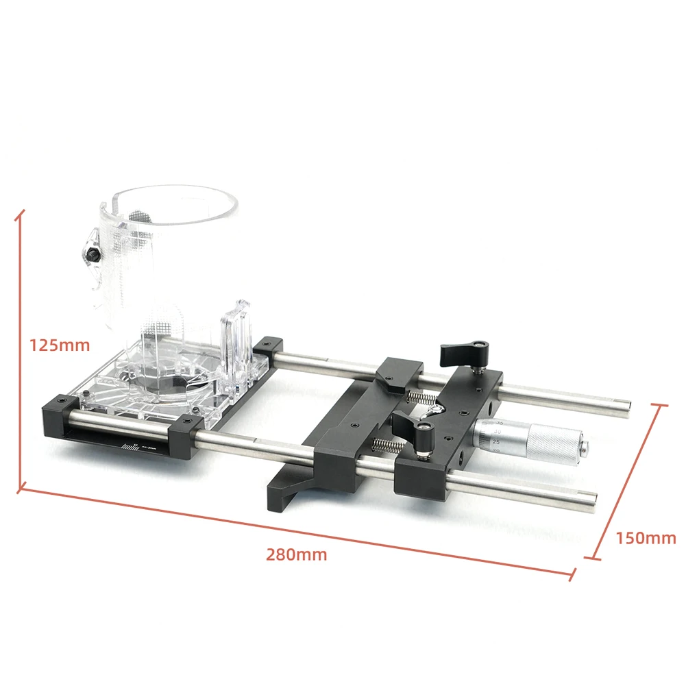 Aluminum Alloy Edges Trimming Guide Trimmer Fine-tuning Rest Slotting Woodworking Tool with High Accuracy Laser Engraving Scale