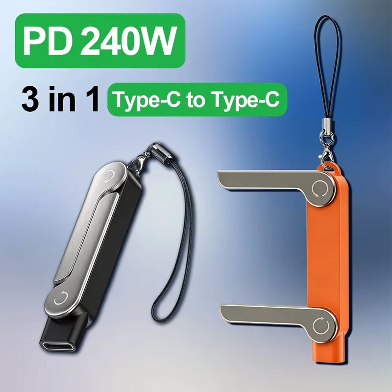 Flat Type C Phone Charging Bracket Adapter 240W Fast Charging Support OTG Foldable Desktop Mount Stand for Mobile Phone Tablet - view 2