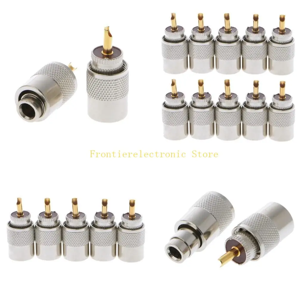 G8DB 10 Pcs UHF PL-259 Male Solder RF Connector Plugs For RG8X Coaxial Coax Cable
