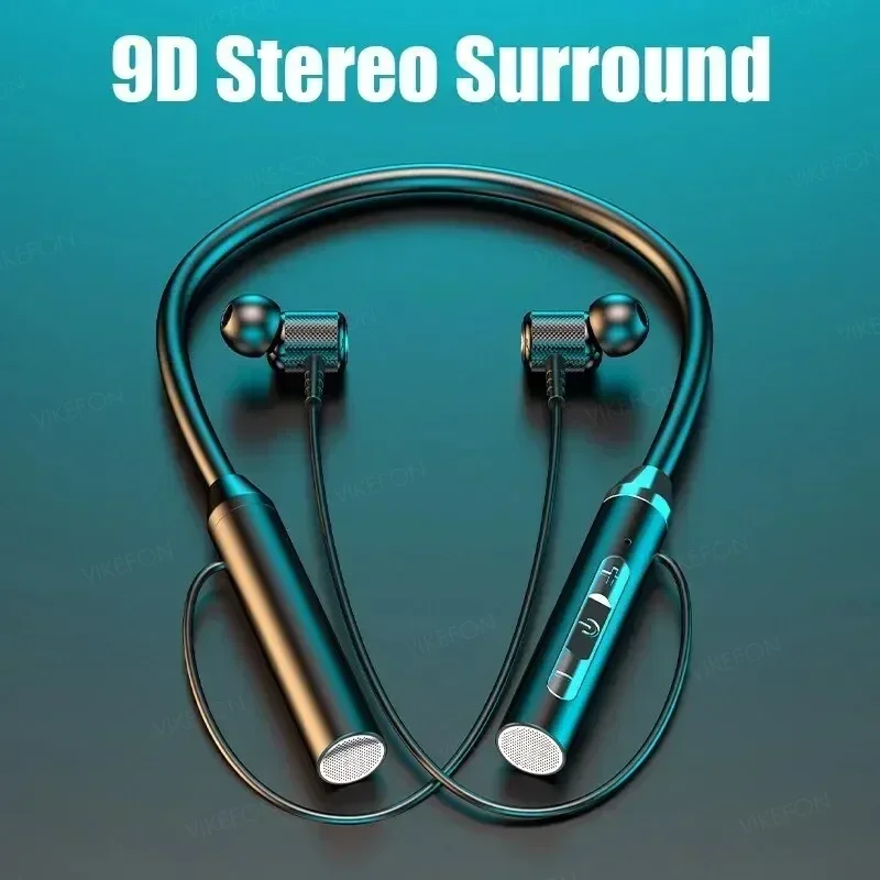 Wireless Headphones Bluetooth 5.0 Neckband Earphones Silicone Hifi 9D Stereo Sports Headset Halter Waterproof Magnetic Earbuds