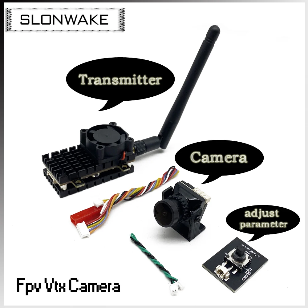 SLONWAKE 5.8g analog image transmission module 2w vtx  long-distance  traverser fixed-wing FPV 3-inch glasses video VR suit