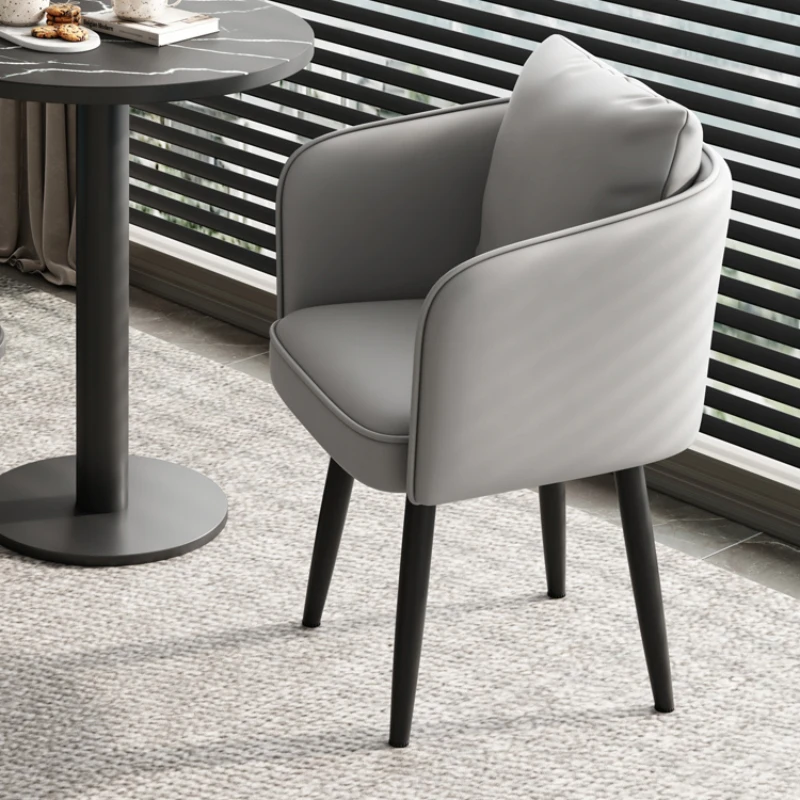 Modern Minimalist Dining Chair Commercial Luxury Hotel Negotiation Reception Chair Nail Learning Makeup Tea Furniture Sillon image 4