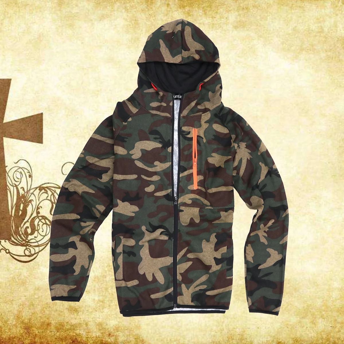 

Мужская уличная камуфляжная толстовка с капюшоном на молнии, куртка, камуфляжное зеленое пальто, размер Xl, повседневная толстовка для скалолазания, гольфа и пешего туризма