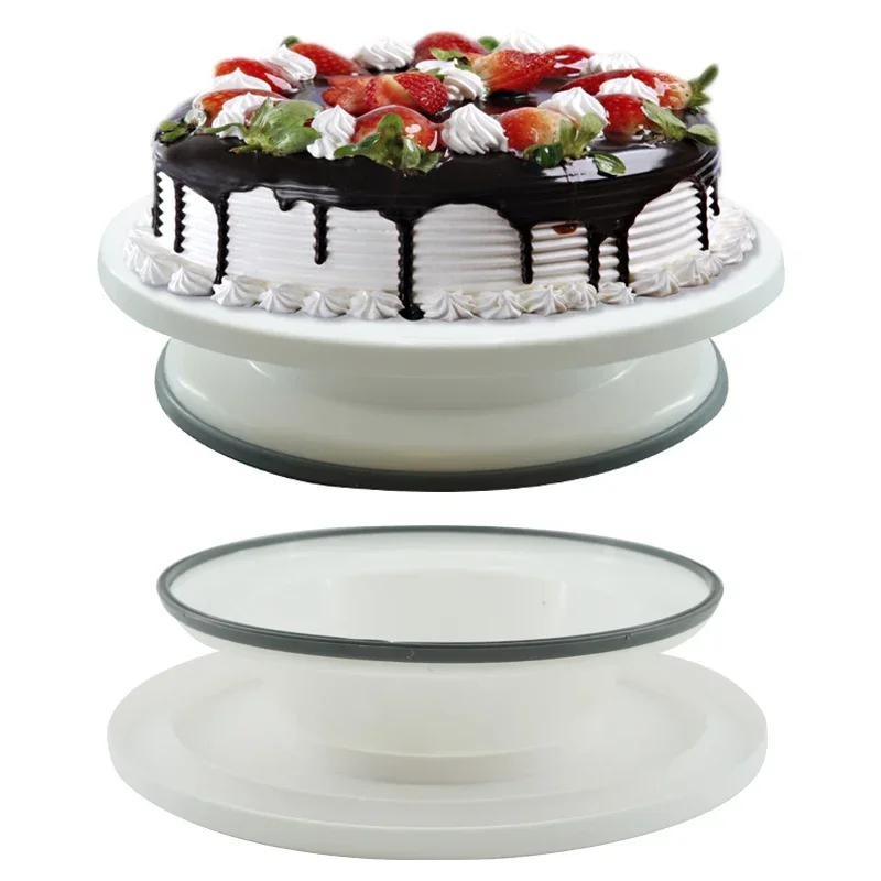 Rubber Non-slip Plastic Cake Decorating Turntable Manual Cake Stand Anti-skid Round Cake Table Kitchen Baking Tools