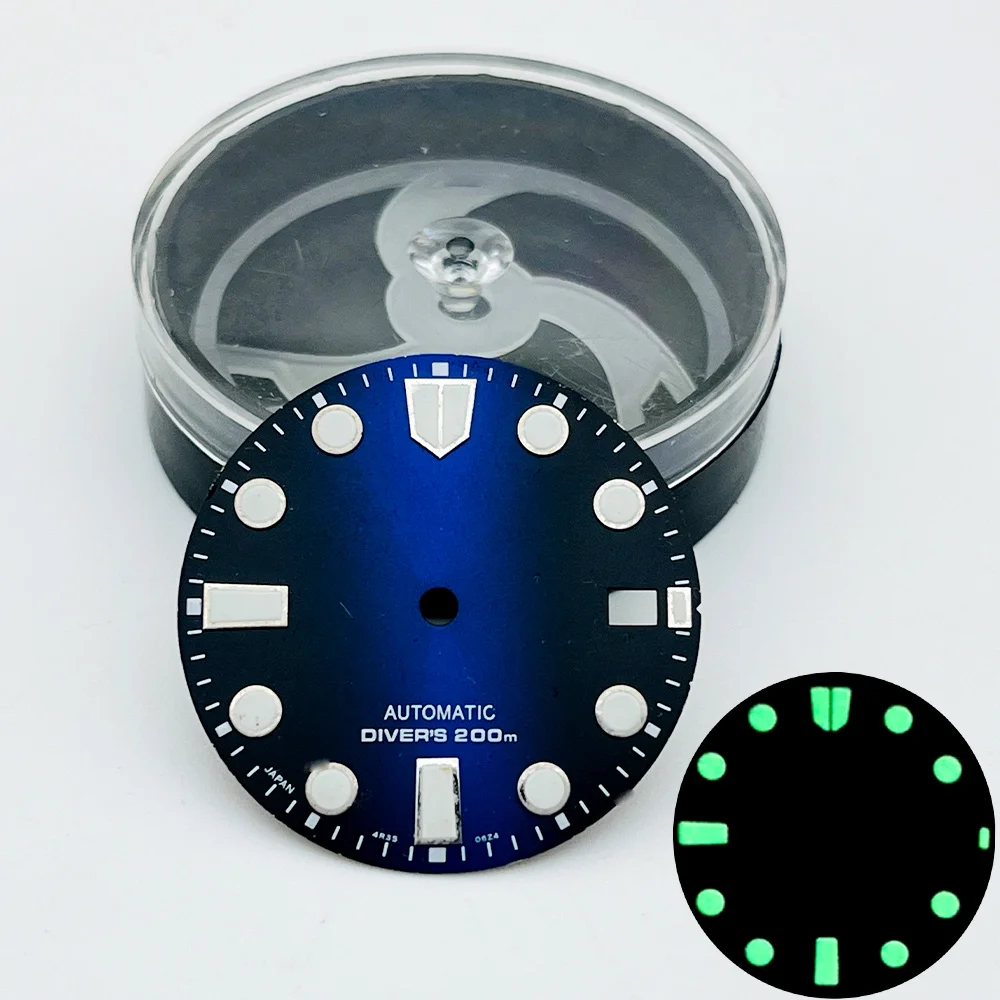 Customized Dial 28.5mm Dial Fit NH35 NH36 Movement SKX007 SPRD 6105 Turtle Tuna Samurai Case Green Luminous Watch Dial Parts - view 3