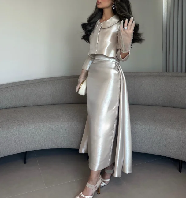 High Quality Customized V-neck Ankle Length A-line Full Sleeve Women Vestido Con Piedras Y Cristales Largo Amanda Novias Oficial - view 3