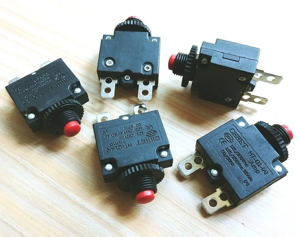 US Stock 5pc 5A 10A 15A 20A 25A 30A amp RESET BUTTON  overload FUSE thermal HT-01-A CE
