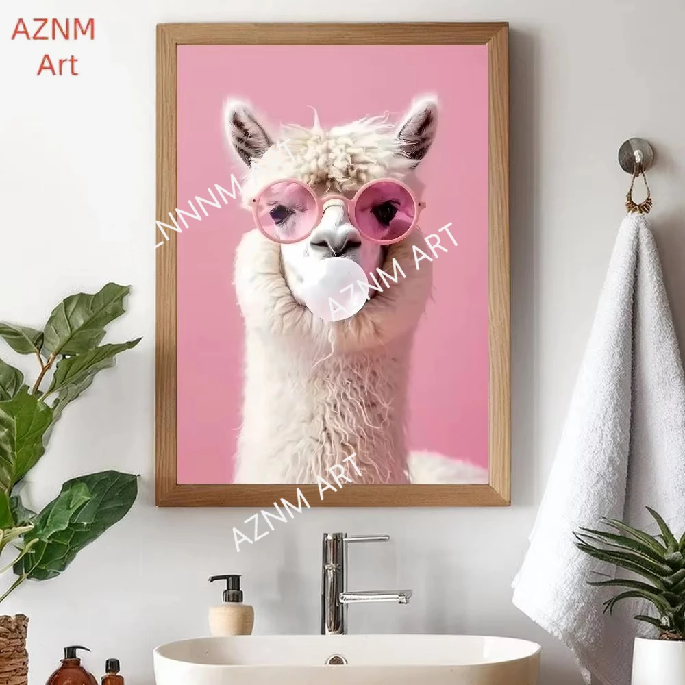 1PC Charming Cheetah Drink Coffee Wall Art Decorations Room Decor HD Frameless