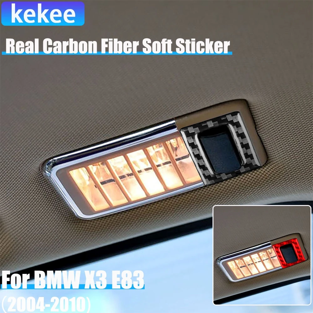

Real Carbon Fiber Car Accessories Rear Roof Light Panel Cover Soft Sticker For BMW X3 E83 2004 2005 2006 2007 2008 2009 2010