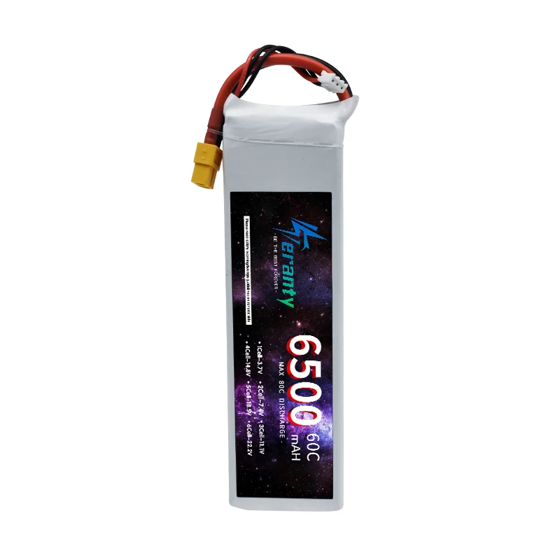 

Модернизированный LiPo-аккумулятор 7.4V 6500mAh с высокой выходной мощностью для радиоуправляемых моделей: FPV-машинки, скоростные автомобили, радиоуправляемые лодки, модели вертолетов 60C