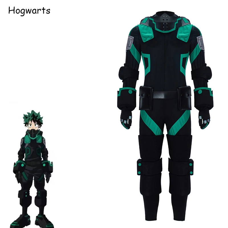 My Hero Academia World Heroes Mission Boku No Hero Akademia Izuku Midoriya Deku Cosplay Costume Black Battle Suit
