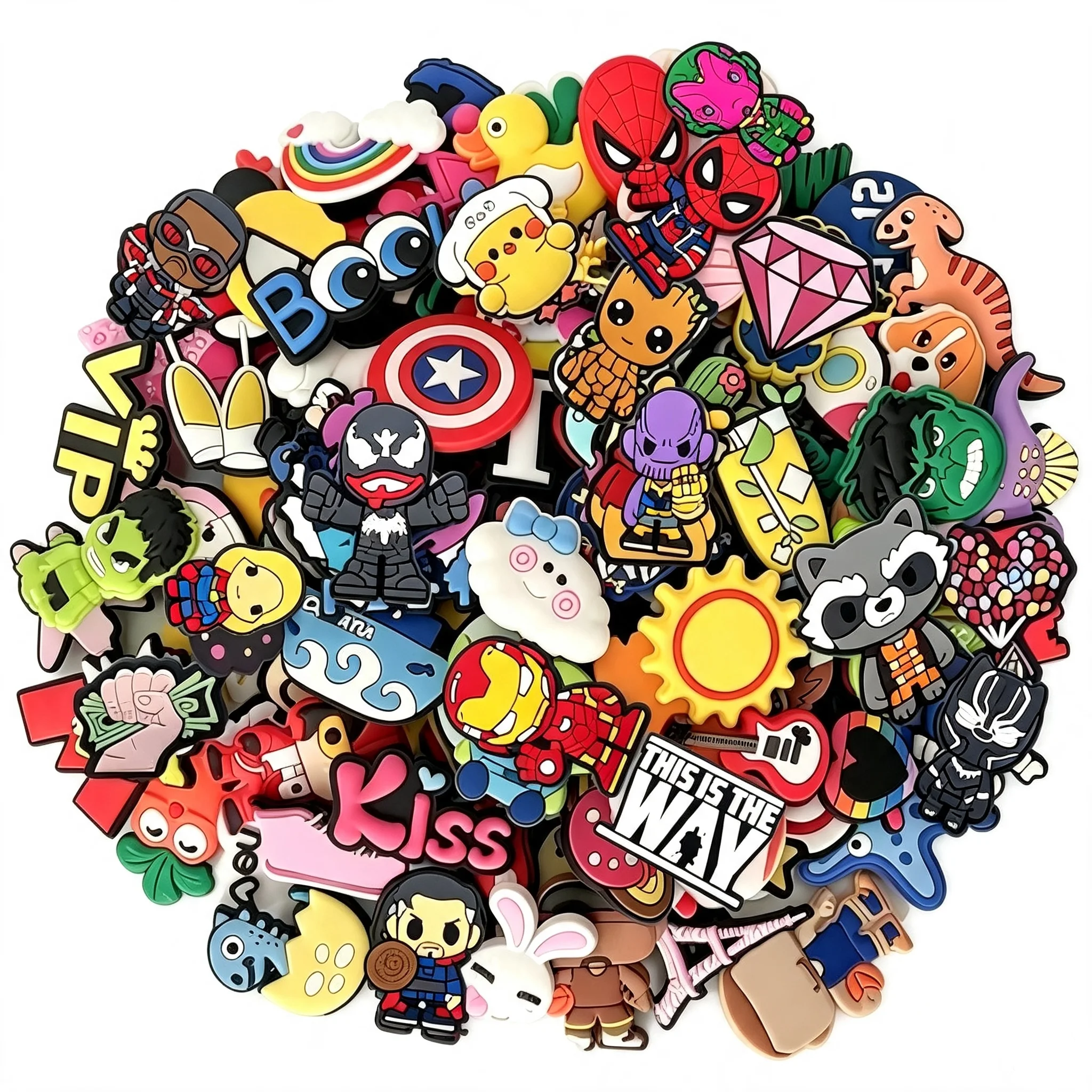 10/20/30/50Pcs Mesuca Random Hot Toys Little Spider Series Shoe Charms For Clogs,PVC Shoe DIY Decorations Premium Quality Accessories