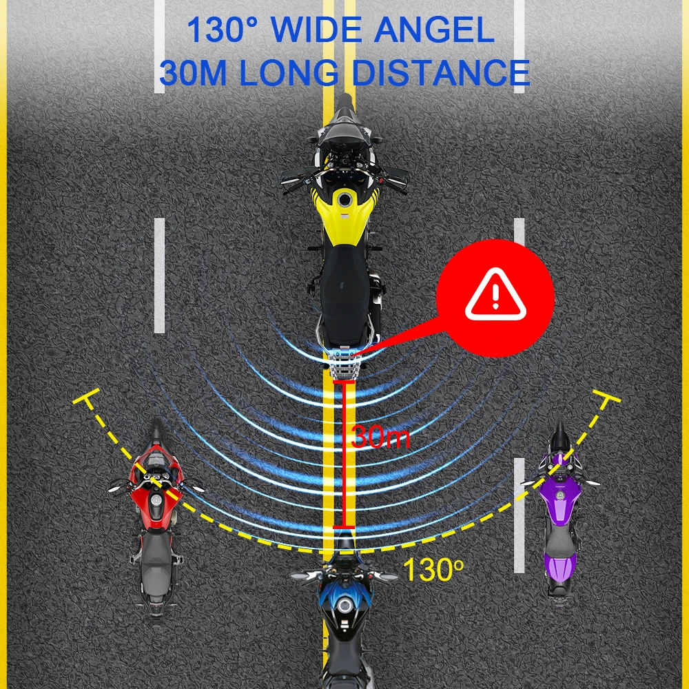 Motorrad BSD System Lane Change Warning Safety System und Auxiliary Millimeter Wave Sensor Blind Spot Radar Detection