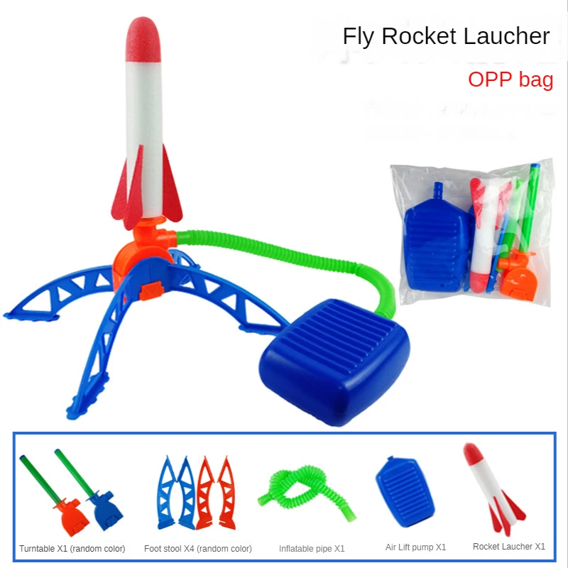 Kinder füße pumpen kleine Luft raketen start spielzeug Outdoor-Sprung stampfen leuchtende Auswurf fliegende Blitz hoch fliegende Raketenwerfer Spielzeug