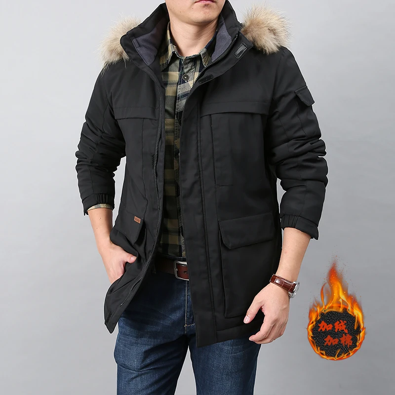

Men Plus Velvet Parka Military Thermal Mens Jacket Winter Warm Men Windbreake Hooded Male Tactical Fleece Jacket Outwear Parka